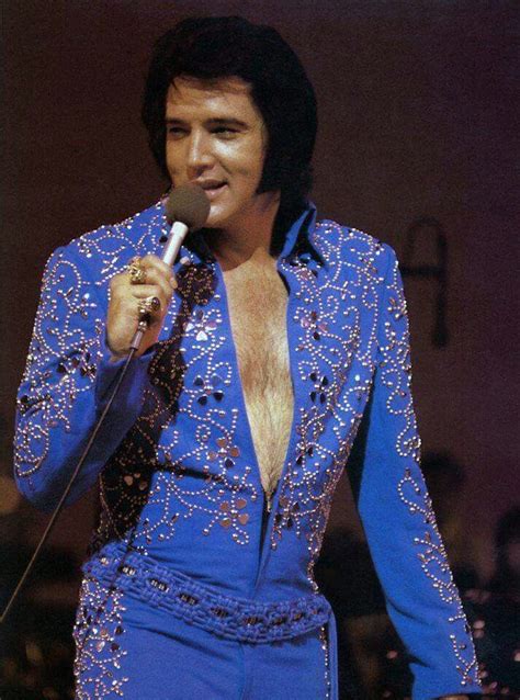 Elvis Presley Blue Swirl Jumpsuit September 4 1972 Las Vegas Closing Show Elvis Presley