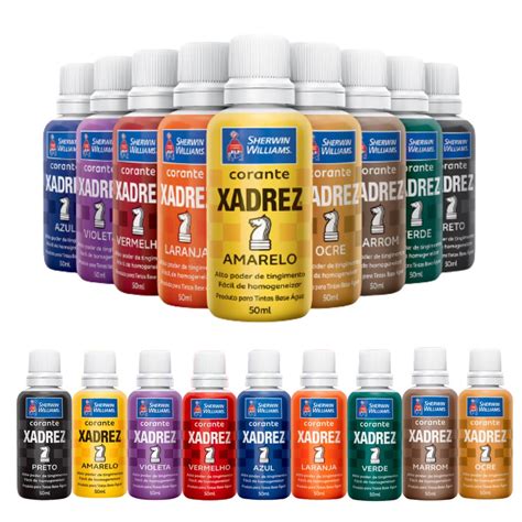 Corante Xadrez Para Tinta De Parede - Corante Xadrez Pigmento Liqúido para Tinta e Massa / Cores Parede ...