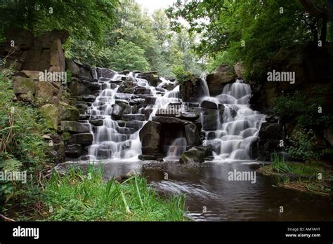 The Cascades Waterfall At Virginia Waters In Surrey England Stock Photo