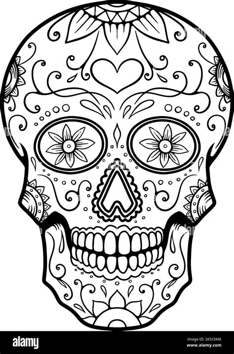 Illustration Of Mexican Sugar Skull Design Element For Emblem Sign