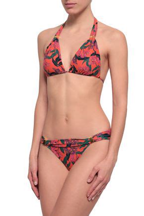Vix Paula Hermanny Woman Embellished Printed Low Rise Bikini Briefs Orange Modesens