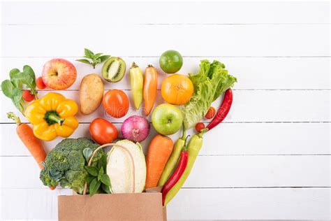 Estilo De Vida E Conceito Saud Veis Do Alimento Saco De Papel Da Vista