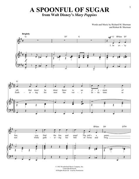 A Spoonful Of Sugar From Mary Poppins By Sherman Brothers Sheet Music