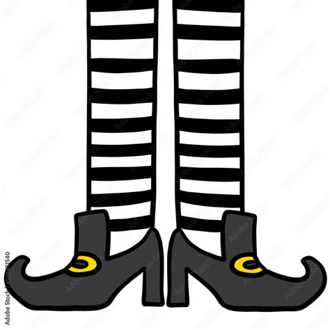 Cute cartoon funny shoes witch clipart. Stock Illustration | Adobe Stock