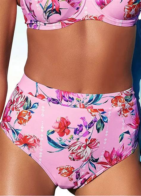 Sunseeker Floral Print High Waist Bikini Bottoms Freemans