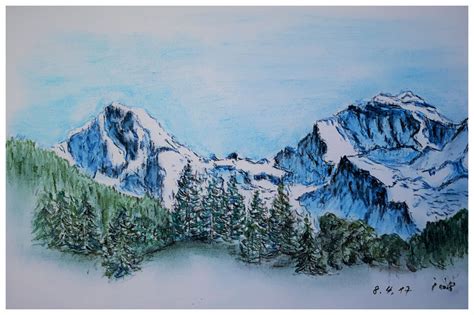 Aquarelle Berge Aquarelle Berge Und Landschaften Hans Tribolet Visp