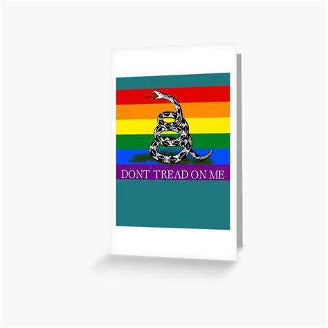 Dont Tread On Me Gay Lesbian Bisexual Trans Gadsden Lgbt Flag45 Greeting Card For Sale By