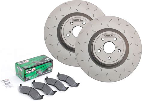 Hawk Performance Front Quiet Slot Rotors And Lts Brake Pad Kit For 07 15