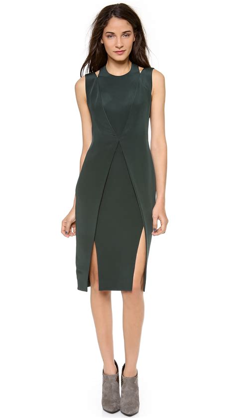 Lyst Cushnie Et Ochs Sleeveless Crepe Dress In Green