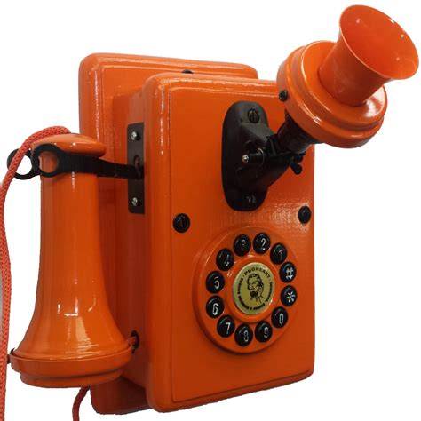 Telefone Antigo Retr Vintage Nelphone De Parede Laranja R Em