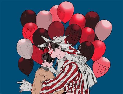 Two People Are Kissing In Front Of Balloons