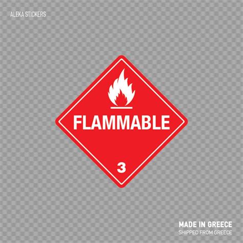 Decal Sticker Flammable Hazard Classification Class 3 Sticker Safety