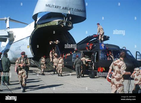 Egyptian And Us Troops Unload A Ch 3 Jolly Green Giant Helicopter
