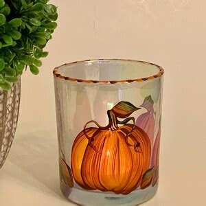 Painted Pumpkin Candle Holder Fall Pumpkin Decor Autumn - Etsy