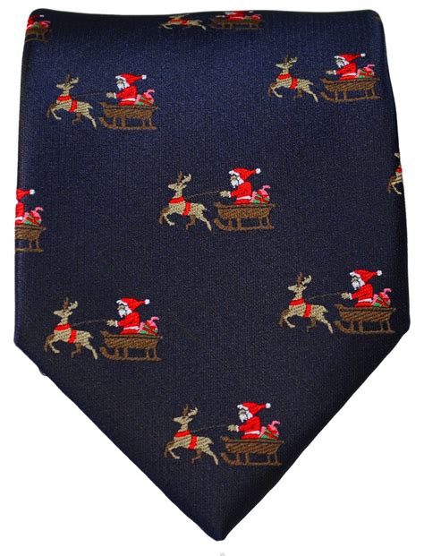 Navy Blue Reindeer Holiday Tie Set Paul Malone