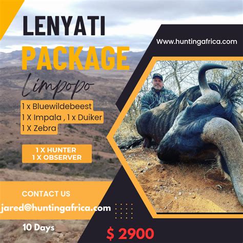 Limpopo Lenyati Hunt Package 1 Hunter 1 Observer 1 Ph Hunting The