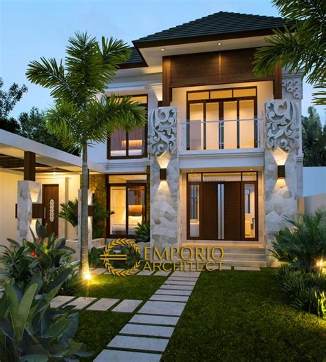 Jasa Arsitek Desain Rumah Bali Modern 2 Lantai Luas 300 M2 Lebar 11 M