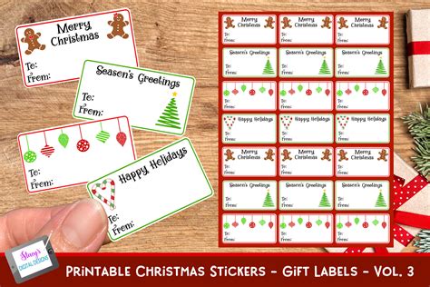 Christmas Stickers Gift Tags Vol Graphic By Stacysdigitaldesigns