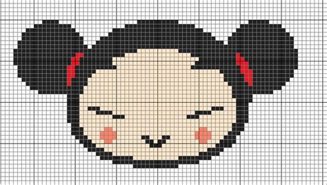 Pucca Head Hama Perler Beads Cross Stitch Patterns Cross Stitch