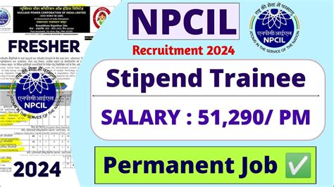 NPCIL Rawatbhata Recruitment 2024 Stipend Trainee Fresher NPCIL