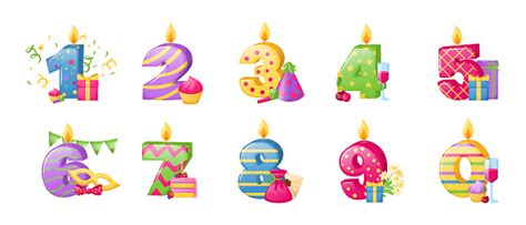 Birthday Anniversary Numbers Candle Cheerful T Card With Numbers And