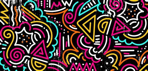 Graffiti background with throw-up, scribble and tagging in vibrant ...