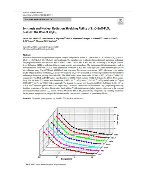 Pdf Synthesis And Nuclear Radiation Shielding Ability Of Li2o Zno P2o5 Glasses The Role Of Yb2o3