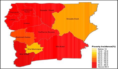 Map Of Poverty Incidence In The Upper West Region Of Ghana Source