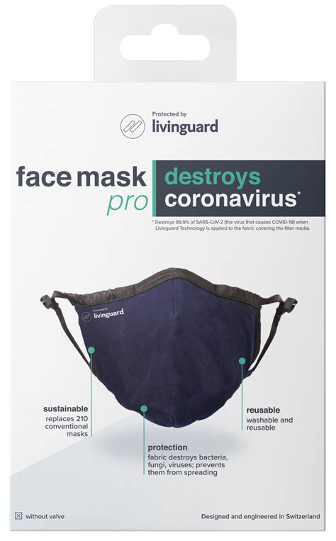 Cotton Reusable Livinguard Pro Face Mask Number Of Layers