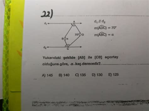 Acil geometri sorusu çözümlü olsun lütfen Eodev