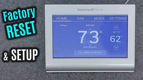 Honeywell Home Rth9585wf Setup And Factory Reset Restore Defaults Youtube