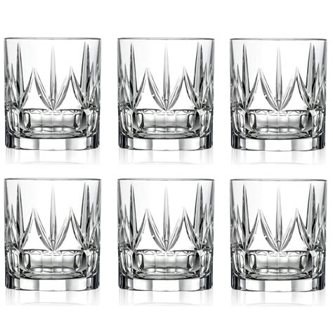 Classic Crystal Whiskey Glasses European Drinkware Set Of 6