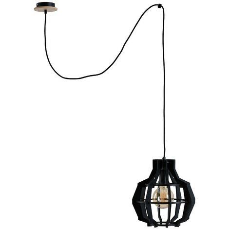 Keter Lighting Bento Wire Frame Suspension Plafonnier Noir Cm