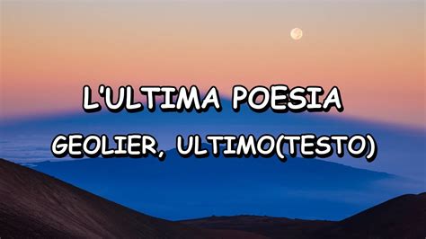 Geolier Ultimo L Ultima Poesia Testo Lyrics Youtube