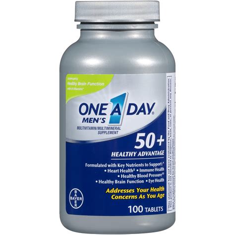 One A Day Men's 50+ Healthy Advantage Multivitamin Supplement, 100 ct ...