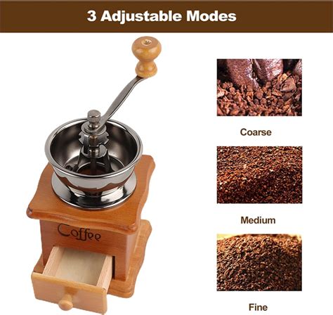 Mrosaa Alat Penggiling Kopi Manual Coffee Grinder Wood Adjustable