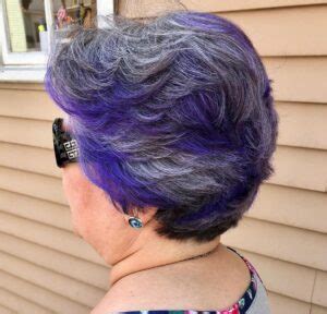 Best Natural Gray Hair With Purple Highlights Hairstylecamp