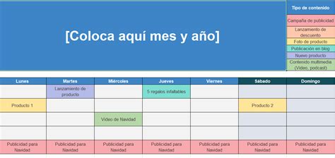 Calendario De Contenidos Para Redes Sociales Con Plantilla