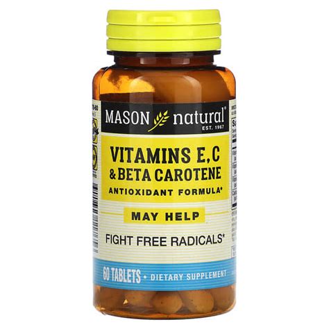 Mason Natural Vitamins E C Beta Carotene 60 Tablets