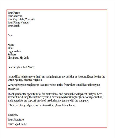 type   week notice letter images   finder