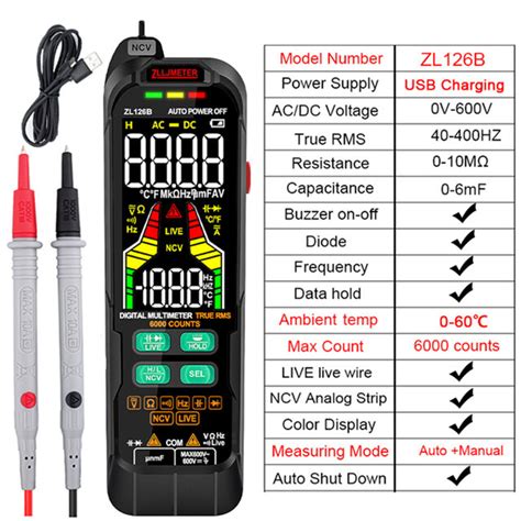 Digitale multimeter Meter Wisselstroom Gelijkstroom Spanning Multimetro ...