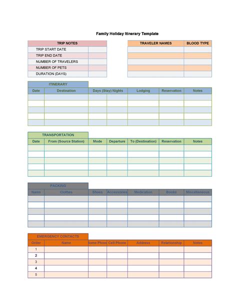 Travel itinerary printable images, photos