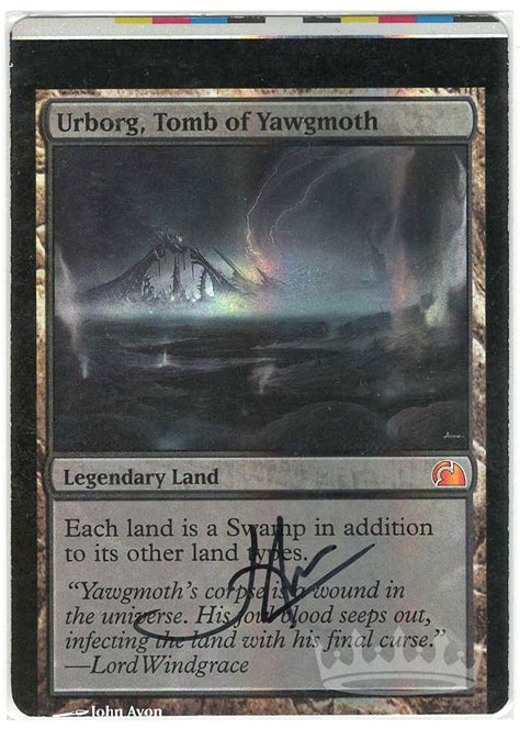 Urborg Tomb Of Yawgmoth Foil Nfc Miscut Signed By Artist John Avon