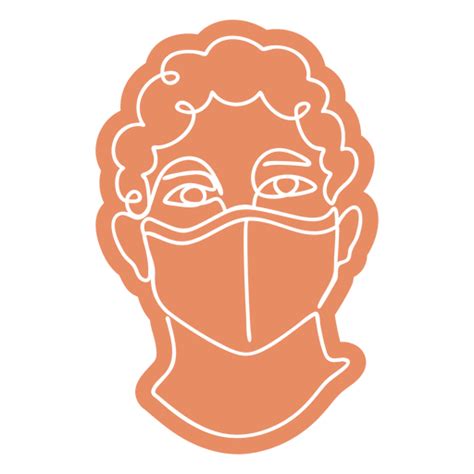 Diseño Png Y Svg De Línea Continua De Pacientes Enmascarados De