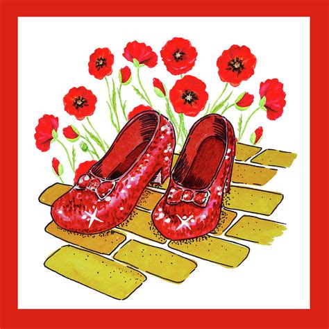 Dorothy Ruby Slippers Wizard Of Oz Painting By Irina Sztukowski Pixels