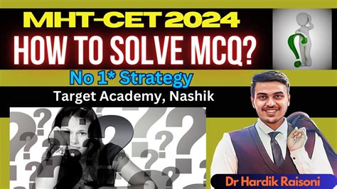 How To Solve Mcq For Mhtcet Mht Cet Mhtcet Target