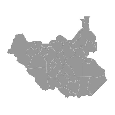 Premium Vector South Sudan Map With Administrative Divisions Vector