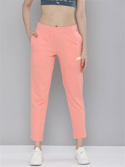 Buy Puma Women Peach Coloured Solid Stylized Track Pants Track Pants