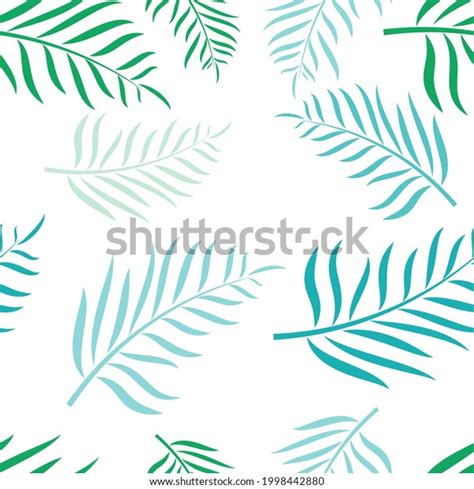 Palm Tree Leaf Seamless Pattern Green Stock Vector Royalty Free