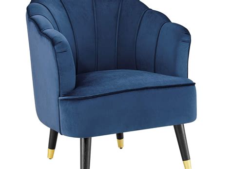 DECO IN PARIS Fauteuil Design En Tissu Velours Bleu Lotus